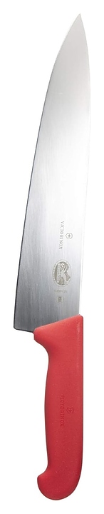 Шеф-нож поварской Victorinox 5.2001.25 Fibrox l=25 см (нерж. сталь / фиброкс) с красной ручкой