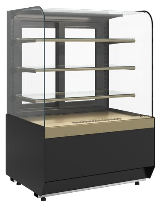 Витрина кондитерская Carboma Radius KR70 VM 1,3-1 Light (9005/0109, Bronze)