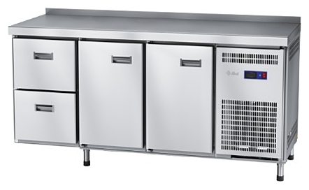 Стол холодильный Abat СХС-70-02 (2 двери, 2 ящика, борт)