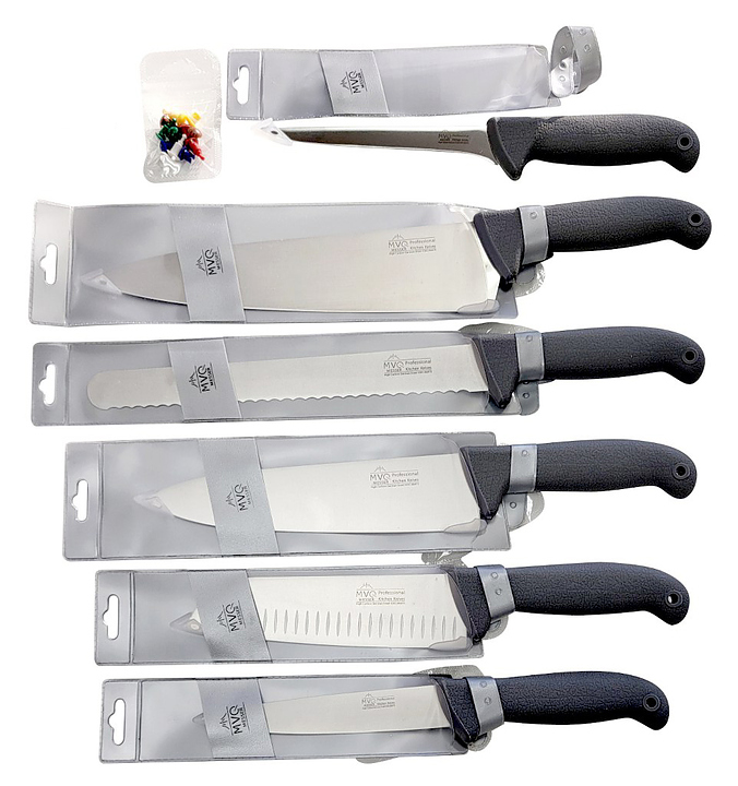 Нож шеф повара MVQ Profi Color Messer F4257 l=25 см (нерж. сталь / пластик) с серой ручкой