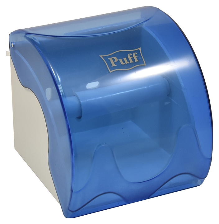 Диспенсер для туалетной бумаги Puff 7105 синий малый, с ключом