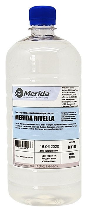 Гель дезинфицирующий для рук Merida RIVELLA MK108, 1 л