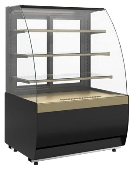 Витрина кондитерская Carboma K70 VM 1,3-1 Light версия 2.0 (9005/0109, Bronze)