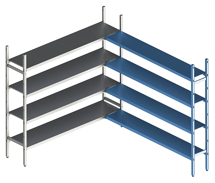 Стеллаж модульный угловой дополнительный POLAIR LOAD.ME INOX 18AL.4IN40.07C