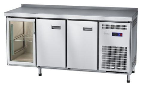 Стол холодильный Abat СХС-70-02 (2 двери, 1 дверь-стекло, борт)