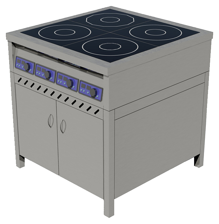 Плита индукционная ЦМИ ПИ-4ТДК закрытая, двери-купе