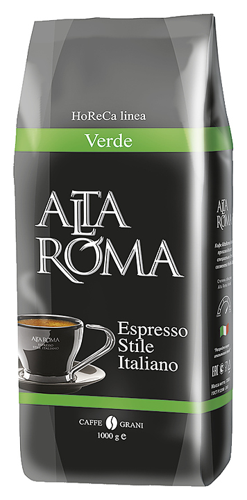 Кофе свежеобжаренный Alta Roma VERDE (арабика, робуста, в зернах, 1 кг)