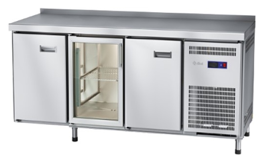 Стол холодильный Abat СХС-70-02 (1 дверь, 1 дверь-стекло, 1 дверь, борт)