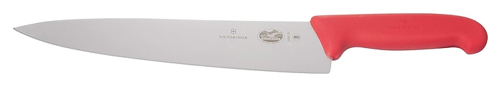 Шеф-нож поварской Victorinox 5.2001.25 Fibrox l=25 см (нерж. сталь / фиброкс) с красной ручкой
