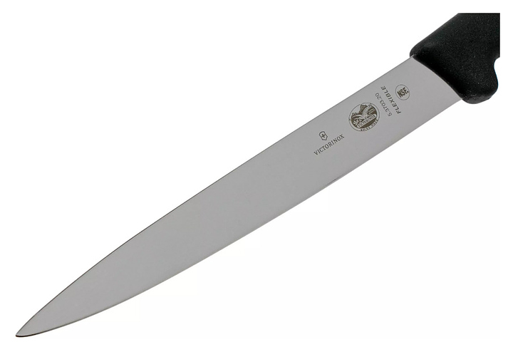 Нож филейный Victorinox 5.3703.20 Fibrox l=20 см (нерж. сталь / фиброкс) гибкое лезвие с черной ручкой