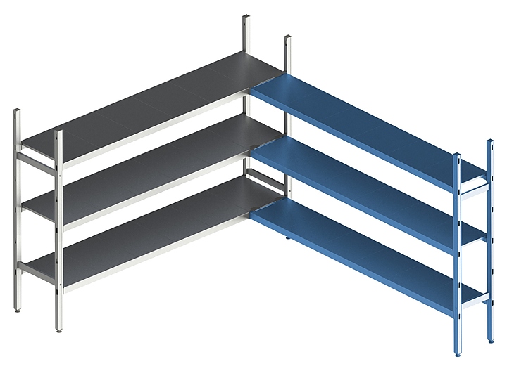 Стеллаж модульный угловой дополнительный POLAIR LOAD.ME INOX 18AL.3IN30.06C
