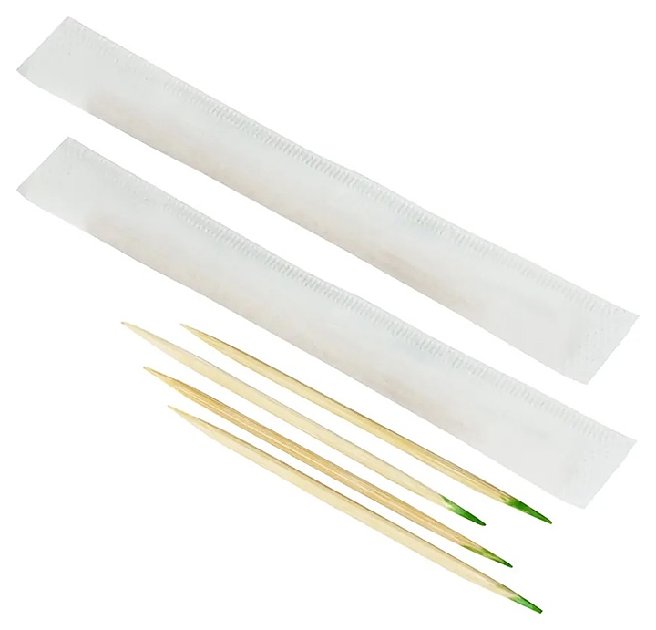 Зубочистки VIATTO BT-3M бамбук с ментолом в индивидуальной бумажной упаковке (1000 шт.)