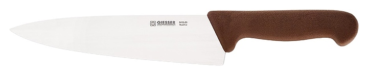 Нож поварской Giesser 8455 20 br L=20 см (нерж. сталь / пластик) с коричневой рукояткой