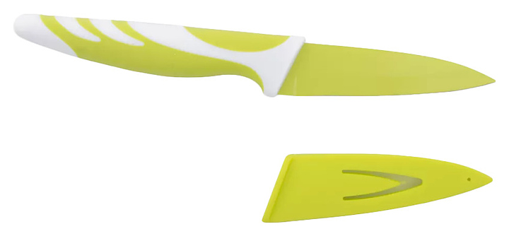 Нож кухонный IBILI 727608 с лезвием 8,5 см с ножнами зеленый